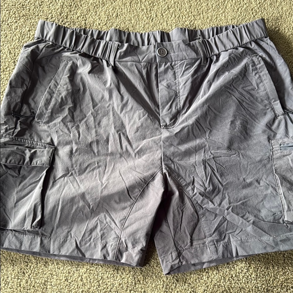 Men's Gray Cargo Shorts polyester